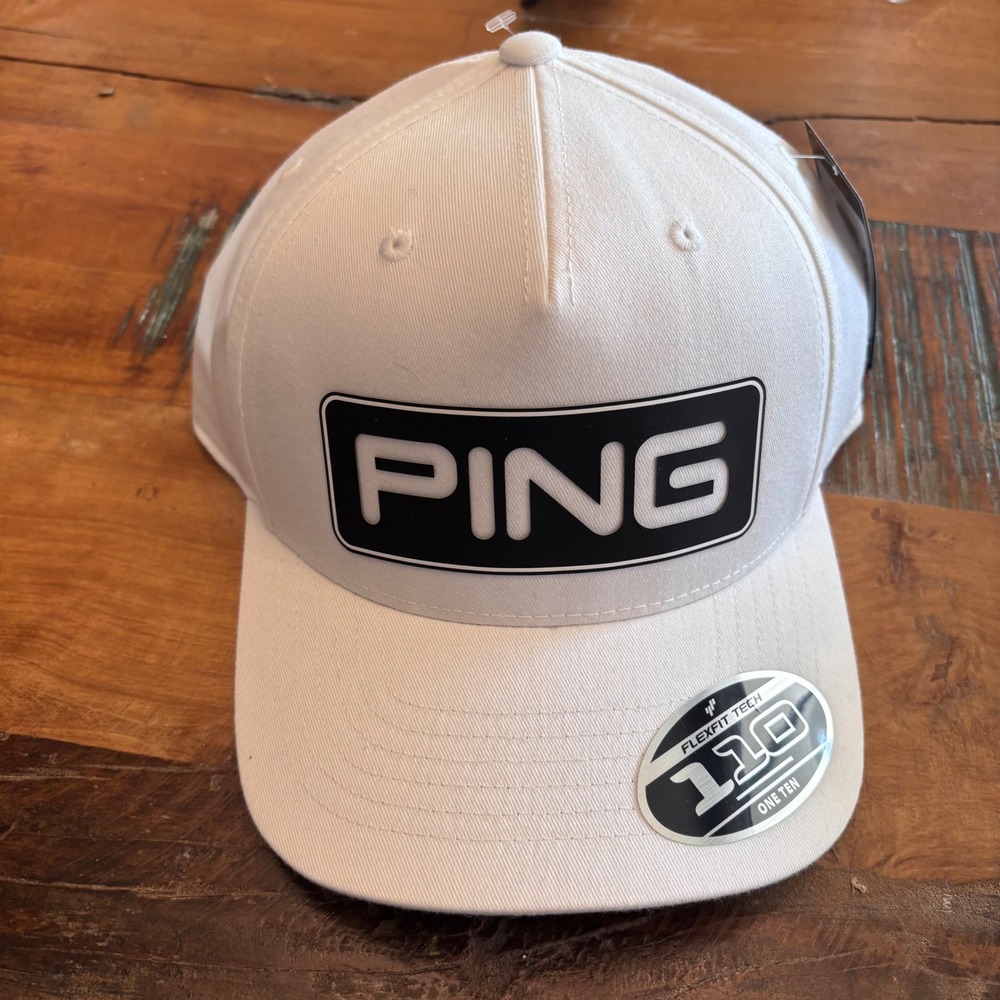 Ping Golf Hat White Flexfit 110 Snapback Adjustable Cap Casual Sporty